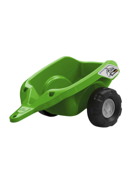FALK Claas Terra Maxx traktorius su priekaba ir atidaromu variklio dangčiu, 2–6 metų vaikams, žalias