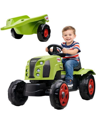 FALK Claas Arion 470 traktorius su priekaba ir atidaromu variklio dangčiu, 2–6 metų vaikams