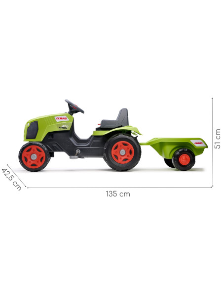 FALK Claas Arion 470 Pedal Tractor with Trailer and Opening Bonnet 2-6 years