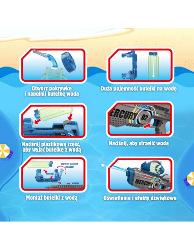 WOOPIE elektrinis automatinis vandens pistoletas Mercury