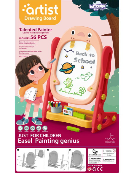 WOOPIE Double-Sided Magnetic Board for Drawing and Learning Numbers and Letters 56 pcs.