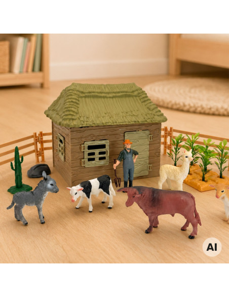 WOOPIE Farm Animal House Figures Set 37 pcs Little Farmer