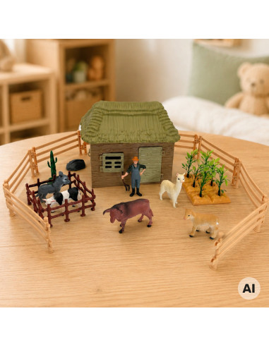 WOOPIE Farm Animal House Figures Set 37 pcs Little Farmer
