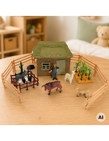WOOPIE Farm Animal House Figures Set 37 pcs Little Farmer