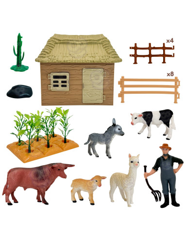 WOOPIE Farm Animal House Figures Set 37 pcs Little Farmer