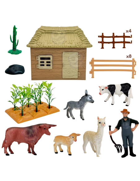 WOOPIE Farm Animal House Figures Set 37 pcs Little Farmer