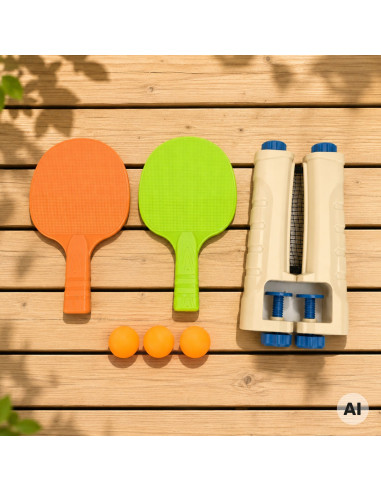 WOOPIE Table Tennis Set with Net 6 Pieces Ping Pong