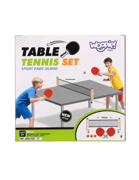 WOOPIE Table Tennis Set with Net 6 Pieces Ping Pong