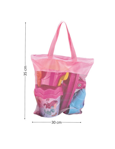 WOOPIE Sandbox Set with Boat and Bag Accessories 9 pcs Pink Beach