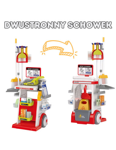 WOOPIE Children's Cleaning Set Trolley Vacuum Cleaner Mop Broom Large Accessories 3+