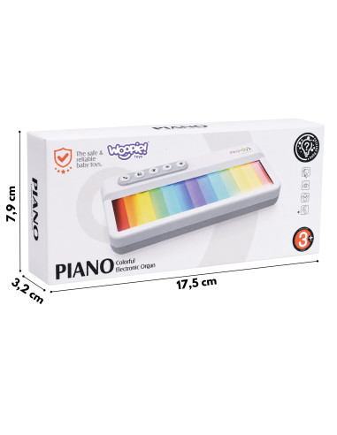 WOOPIE vaivorykštinis „Touch“ pianinas su foniniu apšvietimu ir mokymosi režimu, 3+