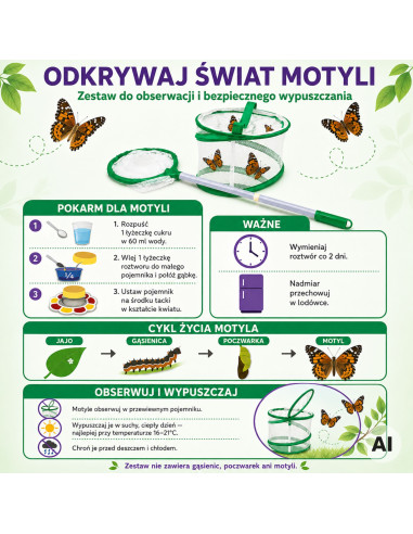 Woopie Drugelių veisimo rinkinys, STEM rinkinys, tinklelio priedai
