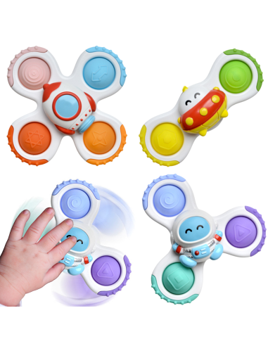 WOOPIE BABY sukamasis sensorinis žaislas (spineris) raketa ateivis NSO, 3 vnt.
