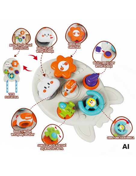 WOOPIE BABY 7-in-1 Educational Rocket Activity Board