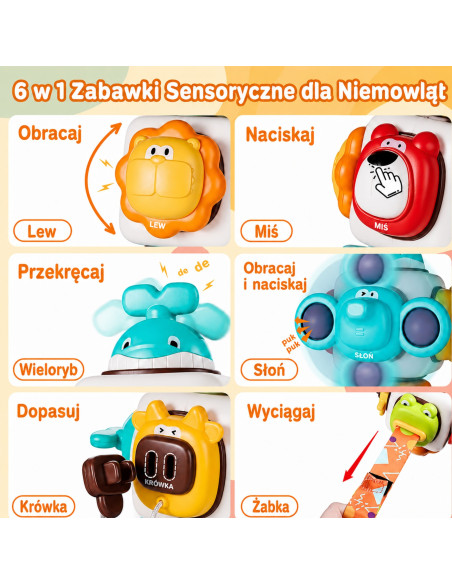 WOOPIE BABY 6-in-1 sensorinis kubas – Gyvūnai