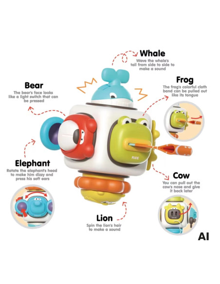 WOOPIE BABY 6-in-1 Sensory Cube - Animals
