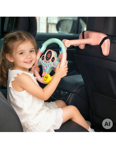 WOOPIE interaktyvus automobilio vairas su šviesomis, rožinis