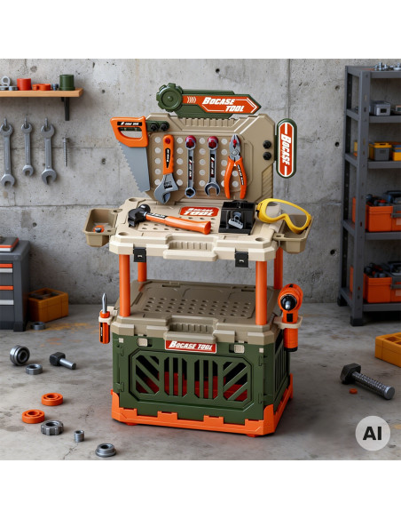 WOOPIE 4-in-1 Workshop for Little Handyman Battery-Powered Drill Accessories 90pcs.