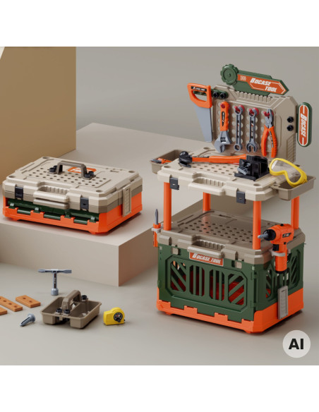 WOOPIE 4-in-1 Workshop for Little Handyman Battery-Powered Drill Accessories 90pcs.