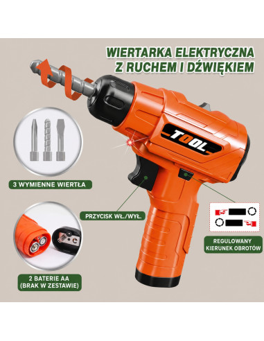 WOOPIE 4-in-1 Workshop for Little Handyman Battery-Powered Drill Accessories 90pcs.