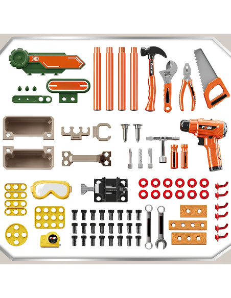 WOOPIE 4-in-1 Workshop for Little Handyman Battery-Powered Drill Accessories 90pcs.