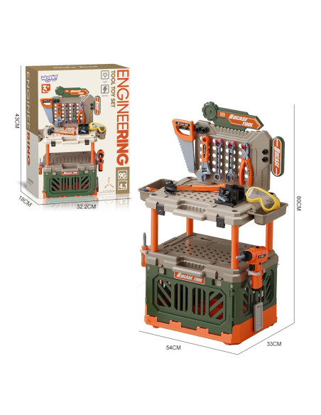 WOOPIE 4-in-1 Workshop for Little Handyman Battery-Powered Drill Accessories 90pcs.