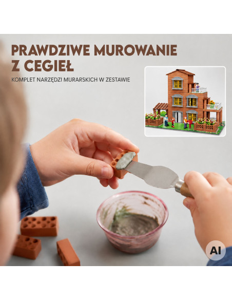 WOOPIE tikroviškas plytų namo konstruktorius, 454 detalės