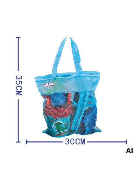 WOOPIE Sand Play Set with Boat and Bag Accessories 9 pcs Blue Beach