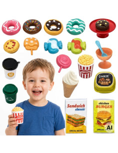 WOOPIE Set of Sweets, Desserts, Ice Creams for Playing in a Cafe Shop 30 pcs