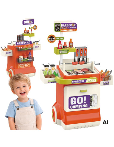 WOOPIE Interactive BBQ Grilling Cart 51-piece Grill Stand Real Grilling Effects