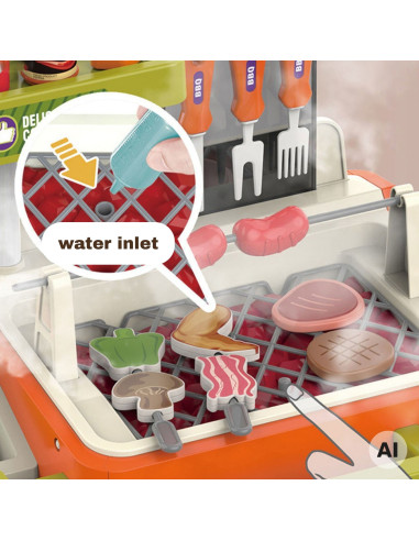 WOOPIE Interactive BBQ Grilling Cart 51-piece Grill Stand Real Grilling Effects