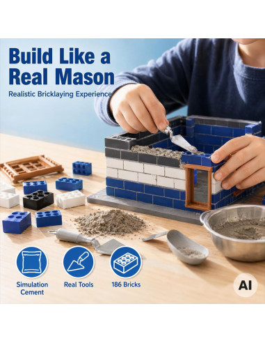 WOOPIE Police Station Brick Building Kit 186 pcs. Building Bricks