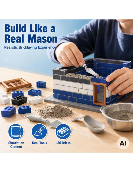 WOOPIE Police Station Brick Building Kit 186 pcs. Building Bricks