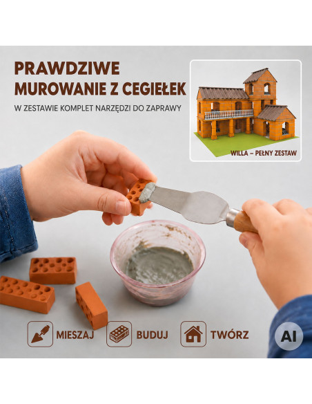 WOOPIE statybinis konstruktorius vaikams Raudonų plytų namas, 461 detalė