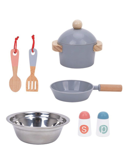 TOOKY TOY Green Wooden Kitchen with Accessories