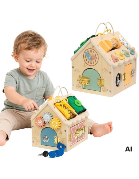 TOOKY TOY Wooden Manipulation House