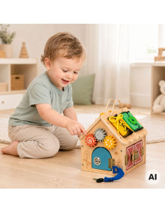 TOOKY TOY Wooden Manipulation House 2