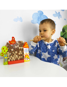 TOOKY TOY Arcade Game Falling Hen Wooden Farm 2
