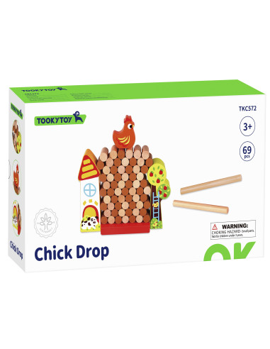 TOOKY TOY Arcade Game Falling Hen Wooden Farm