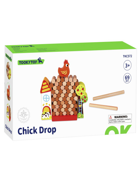 TOOKY TOY Arcade Game Falling Hen Wooden Farm