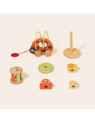 TOOKY TOY Ladybug 3-in-1 Developmental Play Set