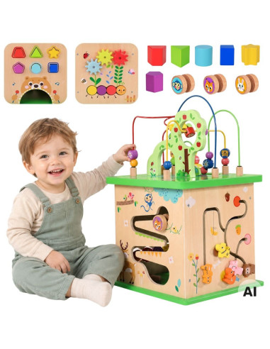 TOOKY TOY Educational Cube Sorter Maze Intertwining Animals