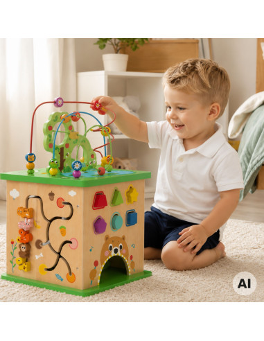 TOOKY TOY Educational Cube Sorter Maze Intertwining Animals