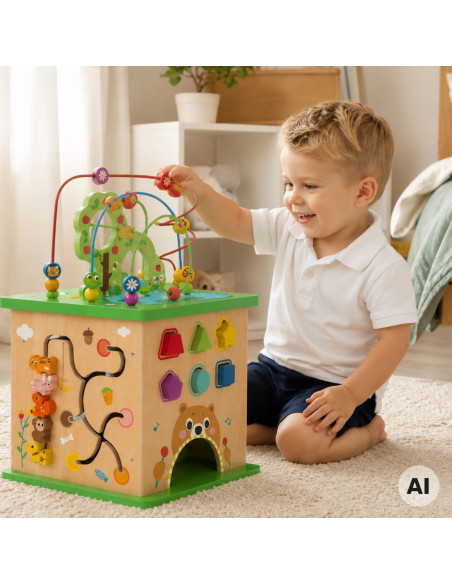 TOOKY TOY Educational Cube Sorter Maze Intertwining Animals