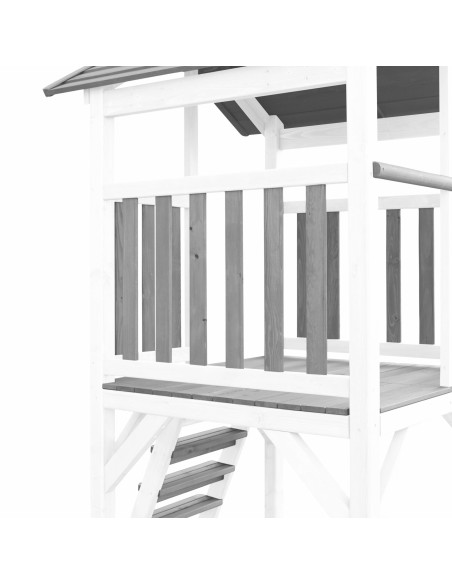 AXI Wooden Playground Tower with Double Swing, Climbing Ladders, and XLL Slide