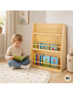 TOOKY TOY Wooden Bookshelf 2
