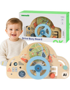 TOOKY TOY Wooden Educational Steering Wheel 3+