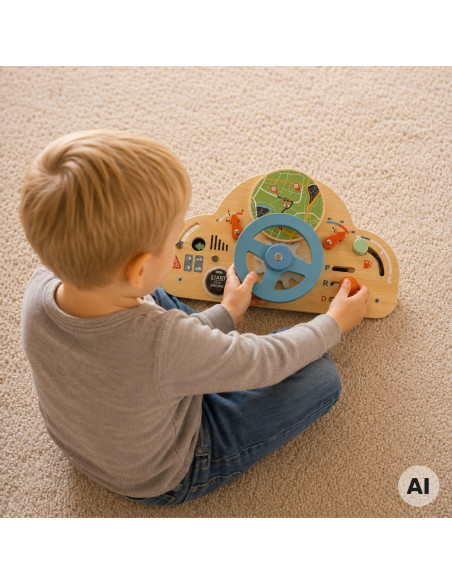 TOOKY TOY Wooden Educational Steering Wheel 3+