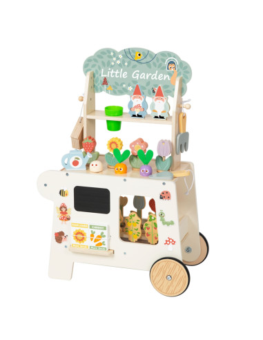 TOOKY TOY Montessori Wooden Garden Cart 57pcs