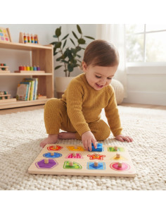 TOOKY TOY Puzzle Montessori Shape Learning Puzzle with Pushpins 2